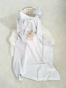 Detský textil - Obliečky Bodky Pure/grey  Premium Bear do postieĺky 40x60cm/ 135x100cm - 16368910_