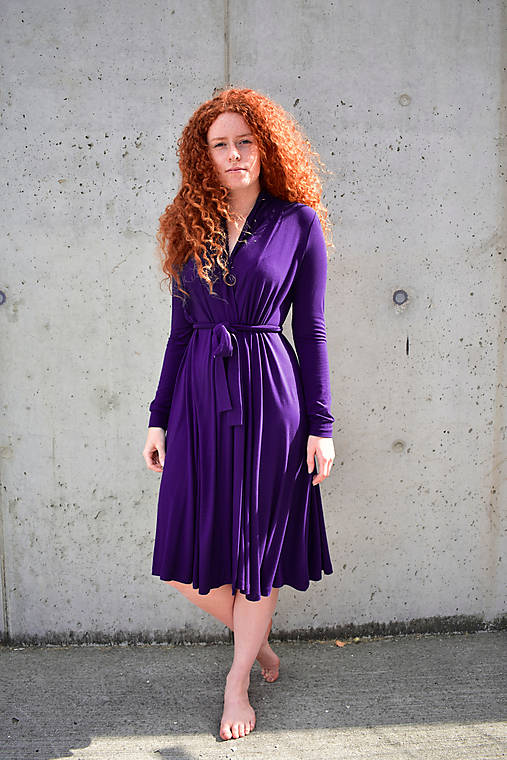 Šaty - April, cardigan/šaty, fialové, vel s/m - 16367535_