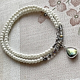  - Labradorite and Glass Pearls Necklace / Náhrdelník labradorit, voskované perly, sklenené korálky E018 - 16368126_