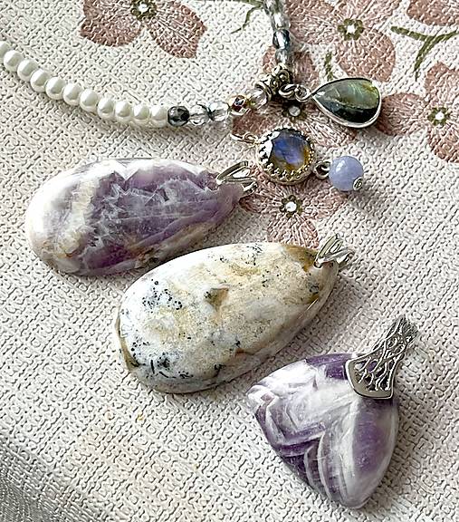 Gemstone Pendant E017 (ZĽAVA 25% Amethyst Pendant / Prívesok s ametystom)