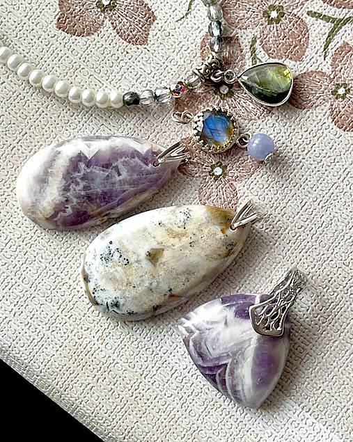 Gemstone Pendant E017 (ZĽAVA 25% Amethyst Pendant / Prívesok s ametystom)