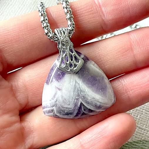 Gemstone Pendant E017 (ZĽAVA 25% Amethyst Pendant / Prívesok s ametystom)