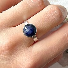 Prstene - Sapphire Ag925 Silver Ring  / Strieborný prsteň so zafírom brúseným E018 - 16369583_