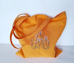 Veľké tašky - Kvetinová výšivka na oranžovej taške - 16368760_