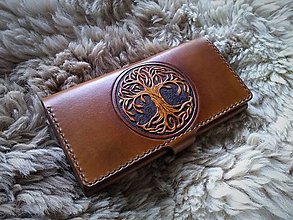 Peňaženky - Kožená dámska peňaženka - 16368201_