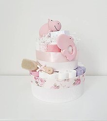 Detské doplnky - Plienková torta  ružový hrošík - 16369023_