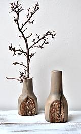 Dekorácie - Drevené vázy-sada 2 kusy - 16367906_