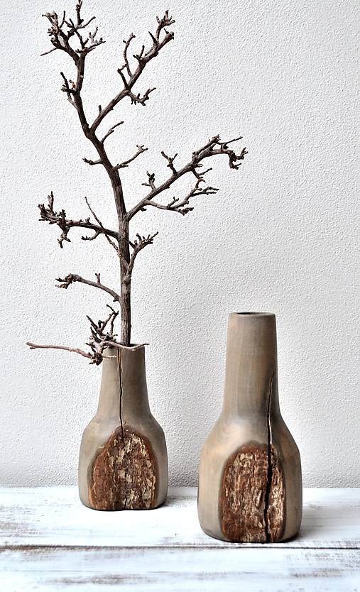 Drevené vázy-sada 2 kusy