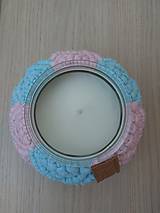 Sviečky - Sójová macramé sviečka dvojfarebná deluxe XXL - 16370484_