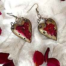 Náušnice - Gotické náušnice Krvavé srdcia, mystické šperky, Renesančné šperky, veľké náušnice - 16368932_