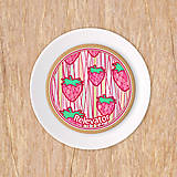 Dekorácie - Grafika potlač na koláč -  vzor jahody - 16367363_