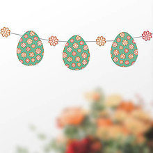 Tabuľky - Veľkonočná girlanda vajíčka Floral - oranžády - 16367353_