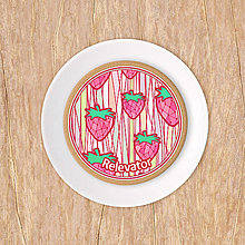 Dekorácie - Grafika potlač na koláč -  vzor jahody - 16367363_