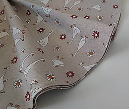Úžitkový textil - Okrúhly obrus,,húsky na režnej" - 16372820_