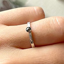 Prstene - Brown Diamond Tiny AG925 Ring / Jemný strieborný prsteň s hnedým diamantom E019 - 16371845_