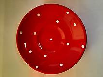 Nádoby - Červený bodkovaný tanierik - 16371246_
