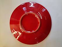 Nádoby - Červený bodkovaný tanierik - 16371249_