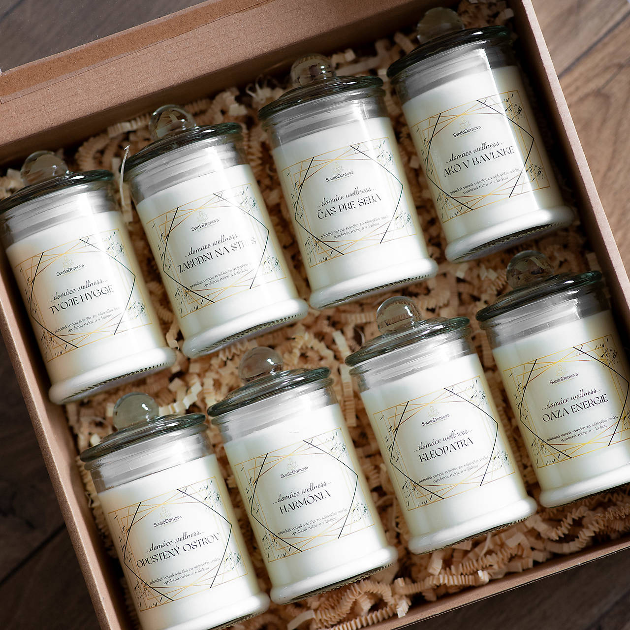 Darčeková sada sójových sviečok - Domáce Wellness