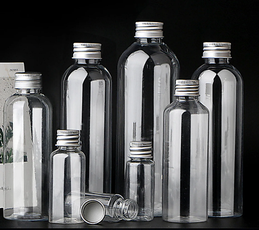 Obalový materiál - Číra fľaša 100 ml so strieborným uzáverom - 16371634_