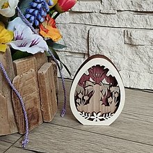 Dekorácie - Veľkonočné vajíčko - zajko s motýlikom (mahagón) - 16371887_