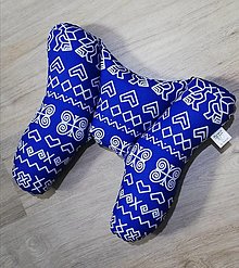 Úžitkový textil - Cestovný vankúš pre  dospelých - Čičmany II (Modré Čičmany) - 16373124_
