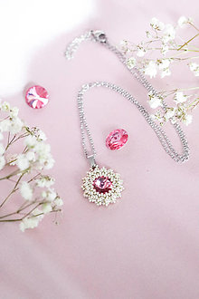 Sady šperkov - Ručne šitý prívesok “Mini” ružový - 16371080_