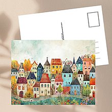 Papiernictvo - Pohľadnica "farebnou dedinou" - 16372880_