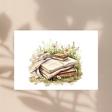 Papiernictvo - Pohľadnica "čítať v tráve" - 16373121_