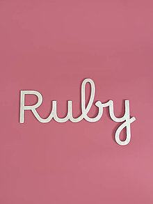 Tabuľky - Drevený nápis s menom - Ruby - 16373167_