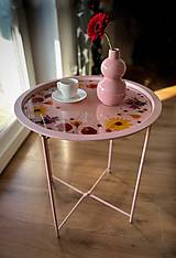 Nábytok - Príručný ružový stolík “Pastelová krása” - 16371077_