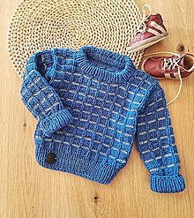 Detské oblečenie - Modrý chlapčenský sveter - 16374014_
