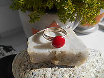 Prstene - red koral ring-striebro - 16376890_