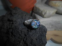 Prstene - blue opal- in silver-prsteň- - 16377051_