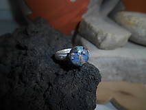 Prstene - blue opal- in silver-prsteň- - 16377053_