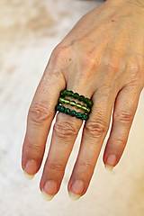 Prstene - ruský smaragd/olivín a malachit prstene - set 3ks - 16374907_