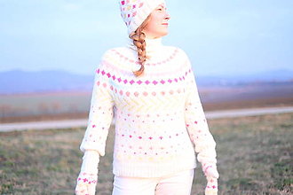 Svetre a kardigány - PRIADKA pletený sveter s nórskym vzorom - 16373889_