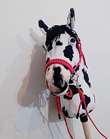 Hračky - Hobby horse Black heart s parelkou a oťažami (farba na výber) - 16373871_