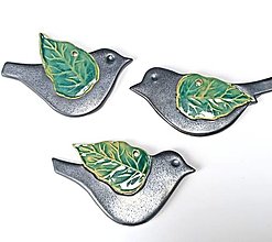 Dekorácie - keramická závesná dekorácia - Vtáčik - 16376120_