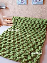 Úžitkový textil - Deka z vlny alize puffy svetlo olivovo zelená - 16374389_