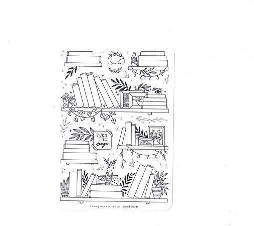 Papier - Samolepky"Bookshelf – Book Reading Tracker " - 16375446_