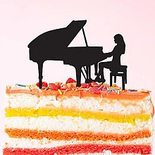Dekorácie - Zápich na tortu - Pianistka - 16374325_