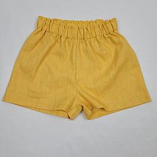 Detské oblečenie - Ľanové detské šortky žlté - 16373841_