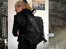 Batohy - Čierny kožený batoh-Unisex luxusný ruksak - 16376787_