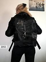 Batohy - Čierny kožený batoh-Unisex luxusný ruksak - 16376788_
