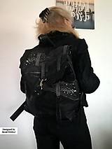 Batohy - Čierny kožený batoh-Unisex luxusný ruksak - 16376789_