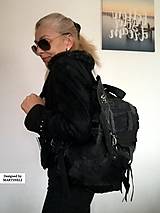 Batohy - Čierny kožený batoh-Unisex luxusný ruksak - 16376790_