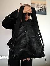 Batohy - Čierny kožený batoh-Unisex luxusný ruksak - 16376792_