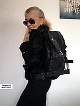 Batohy - Čierny kožený batoh-Unisex luxusný ruksak - 16376795_