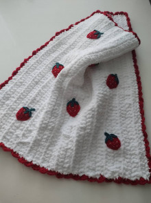 Detský textil - Detska hrejiva deka jahodkova - 16379119_