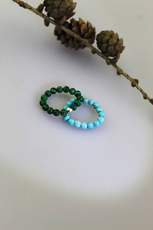 Prstene - "tyrkys" a malachit prstene - set 2ks AKCIA! - 16377423_